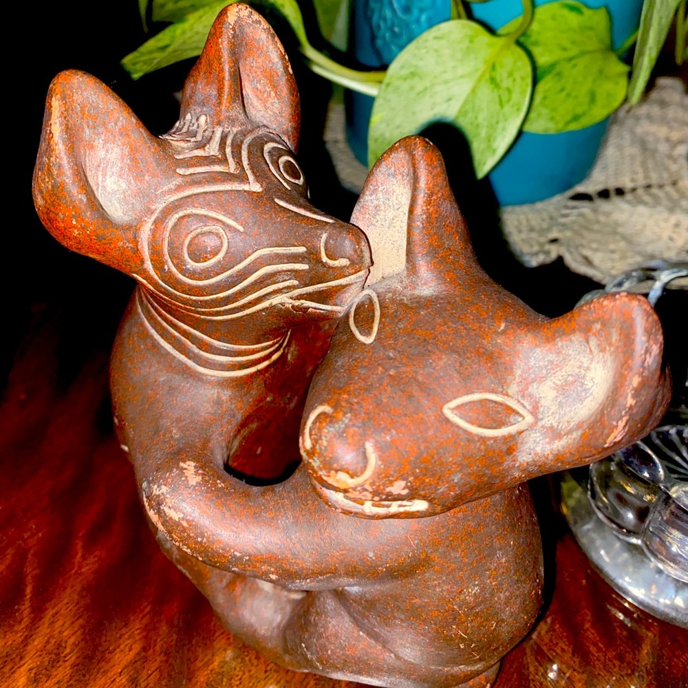 Vintage Mexico Red Clay “Ancient Dancing Colima Dogs”